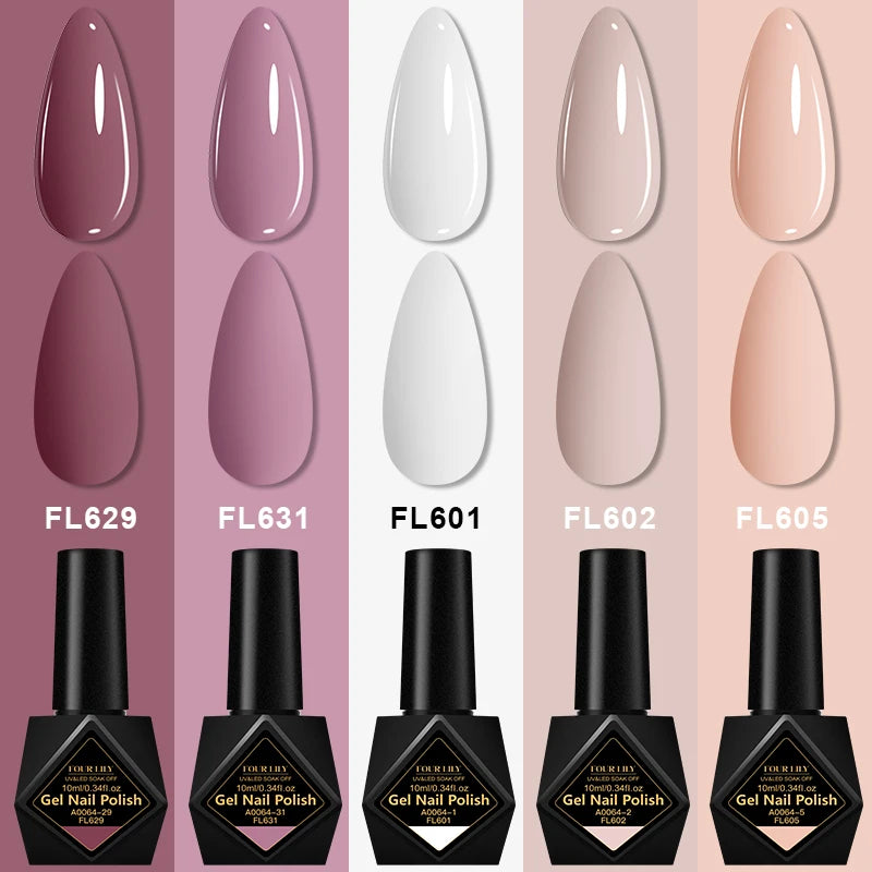 5pcs Gel Nail Polish Set HEMA Free Semi Permanent Soak Off UV Gel Varnish Nail Art Decoration For Winter Nail Supplies Manicure