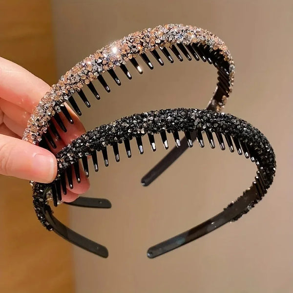 rhinestone headbands for kids – toothed non-slip sparkling hair set