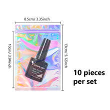 Holographic zip bags rainbow foil gift packaging for nail art