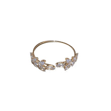Zircon leaf gold bracelet jewelry gift for women