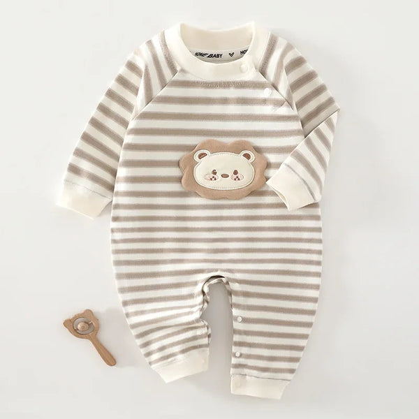 Cotton baby onesie worn by a baby