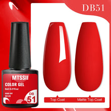 MTSSII color gel with top coat and matte top coat on a red background