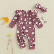 Baby girl floral jumpsuit back view