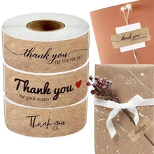 thank you for your order stickers – kraft paper rectangular labels