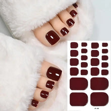 gel toe nail strips – 22 tips solid bake free pedicure stickers