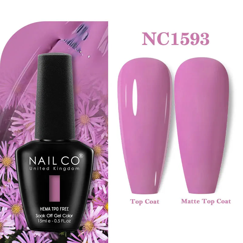 NAILCO 15ml HEMA-free TPO-free Topcoat Basecoat Artistic Design Gel Nail Polish Top Base Coat UV LED Soak Off Gel Nail Polish