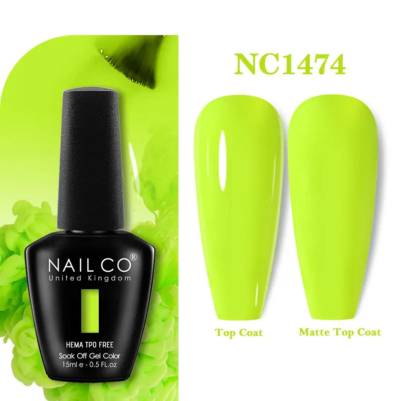 NAILCO 15ml HEMA-free TPO-free Topcoat Basecoat Artistic Design Gel Nail Polish Top Base Coat UV LED Soak Off Gel Nail Polish