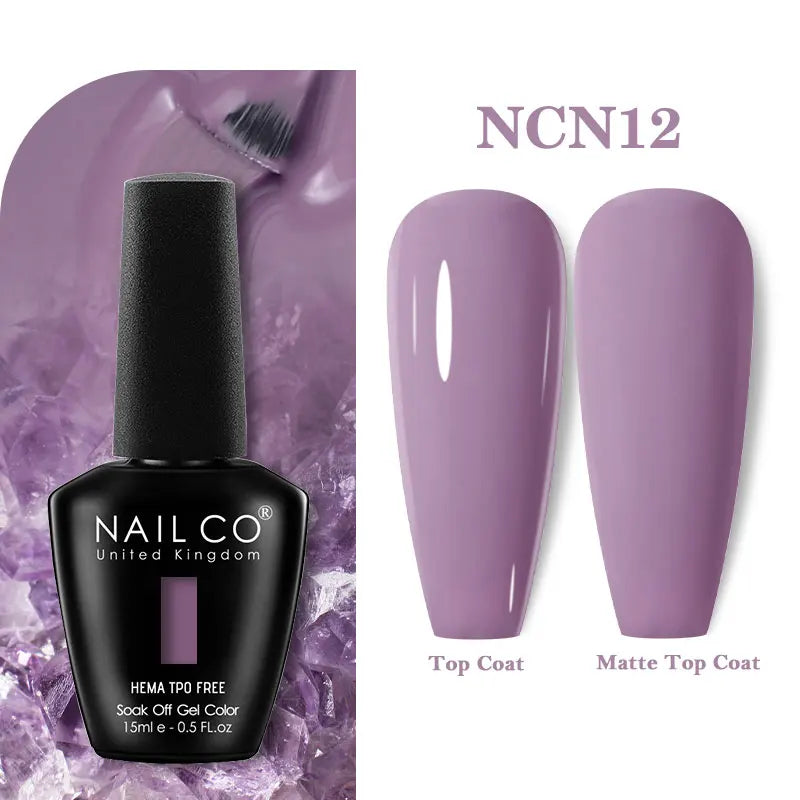 NAILCO 15ml HEMA-free TPO-free Topcoat Basecoat Artistic Design Gel Nail Polish Top Base Coat UV LED Soak Off Gel Nail Polish