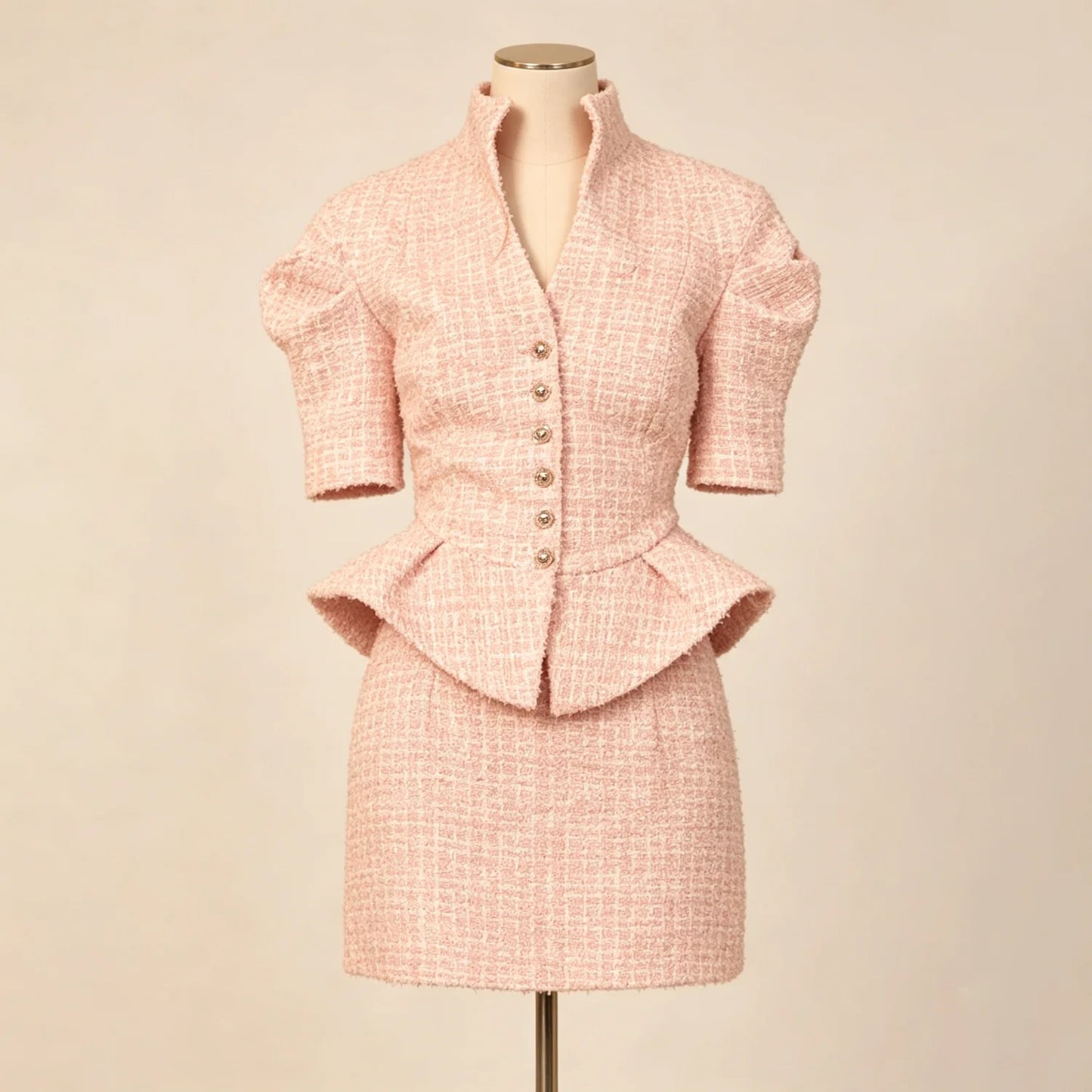 Pink Tweed 2 Piece Outfit