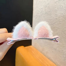 cat ear hair clip – cute plush cartoon stereo girls hair clip