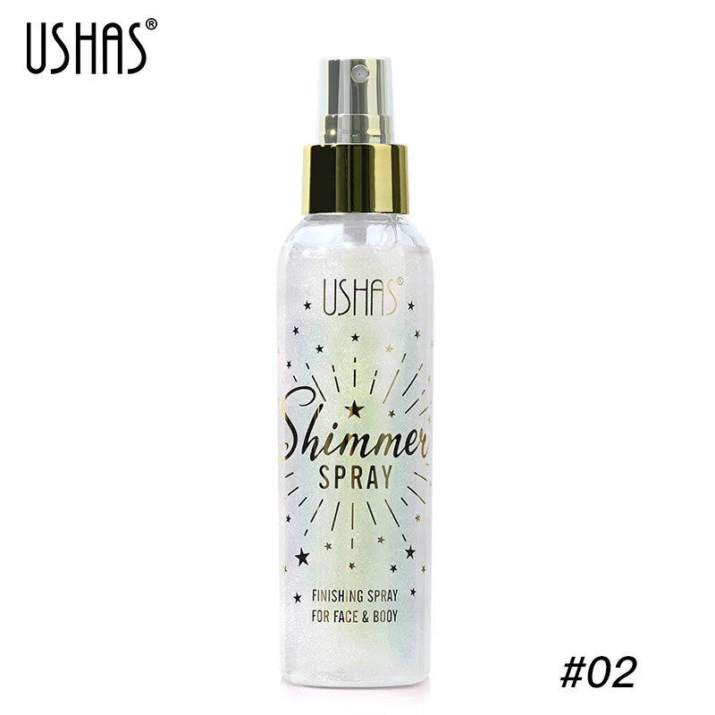 Liquid Highlight Spray Body Face Waterproof Shimmer High Gloss Illuminator Glitter Bronzer Longlasting Brightens Makeup