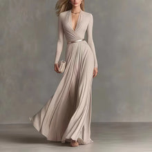 Elegant Sexy Deep V Neck Slim Maxi Dress