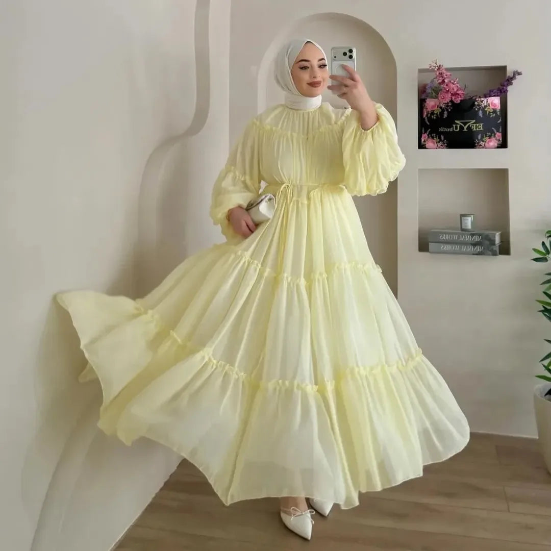 Eid Dress /Party Dresses Jalabiya Puff Sleeve