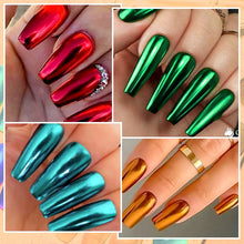 MEET ACROSS 8 Colors Mirror Gel Nail Polish Long-lasting Quick-drying Metallic Gold Silver Red Semi Permanent Varnish Nail Art