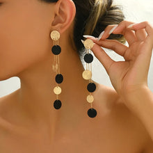 Chain Circular Tassel Earrings