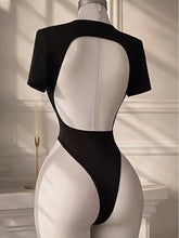 Backless bodysuit for women in a basic solid colour