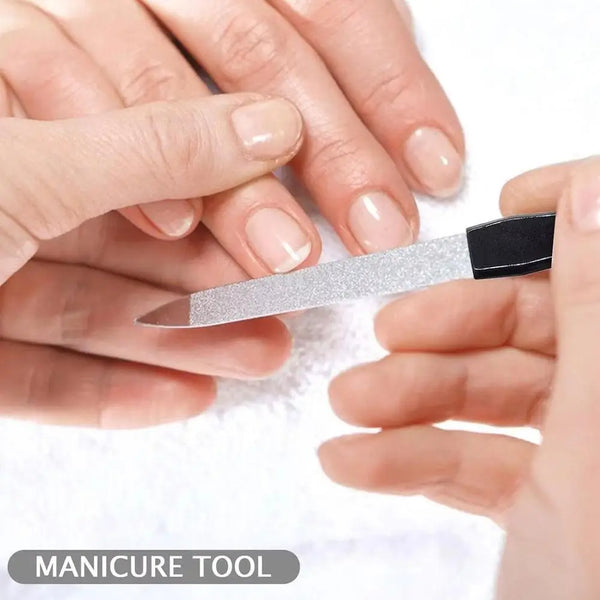 Metal nail file double sided professional manicure pedicure tool