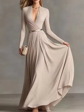 Elegant Sexy Deep V Neck Slim Maxi Dress