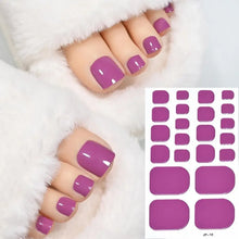 gel toe nail strips – 22 tips solid bake free pedicure stickers