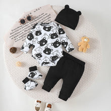 Baby boy clothing set with little bear bodysuit and pants