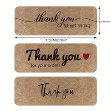 thank you for your order stickers – kraft paper rectangular labels