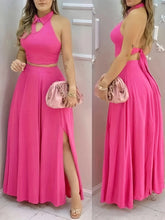 Pink two piece set styled for a summer wedding