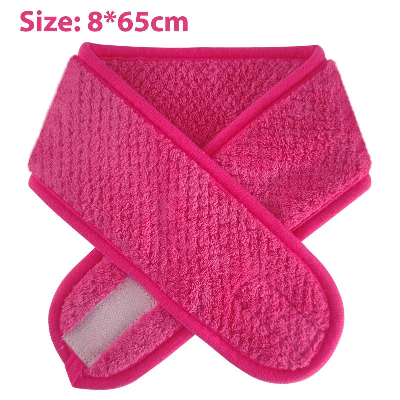 Adjustable Makeup Headband Soft Fleece Face Wash Towel Bath Spa Facial Hairband Skincare Beauty Head Wrap Accessory