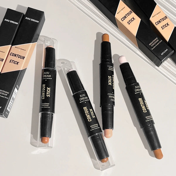 double-ended highlight contour stick – face sculpting result