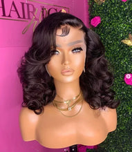Body wave lace front wig lace closure close-up showing secure fit.
