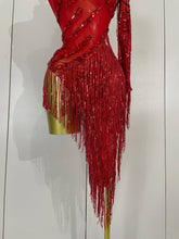 Sparkly Rhinestones Tassel Dress