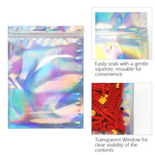Holographic zip bags resealable foil pouches set of 10