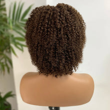Curly pixie cut human hair wig available in multiple colours.