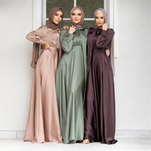 Satin Long Sleeve Pullover Dress