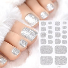 toe nail wraps – glitter self-adhesive full cover nail decals shiny finish