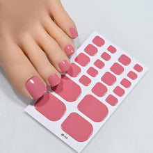 gel toe nail strips – 22 tips solid bake free pedicure stickers