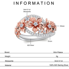 Elegant moissanite wedding flower ring front view