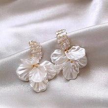 handmade petal earrings – forest fairy style front view