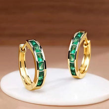 women hoop earrings with CZ – gift packaging side view