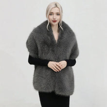 Extra Long Faux Fox Fur Stole - Thickened Plush Cape Shawl for Women, Winter Evening Gown Luxury Wrap