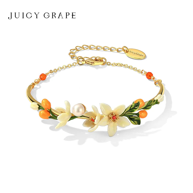 Enamel Flower Bracelet