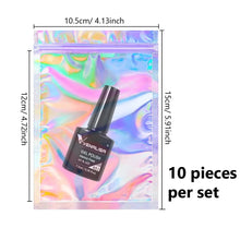 Holographic zip bags resealable foil pouches set of 10
