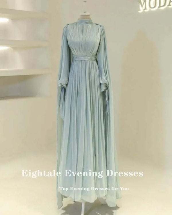 High Neck Pleats Dress