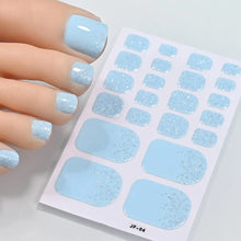 French black glitter toenail stickers full wrap pedicure tips