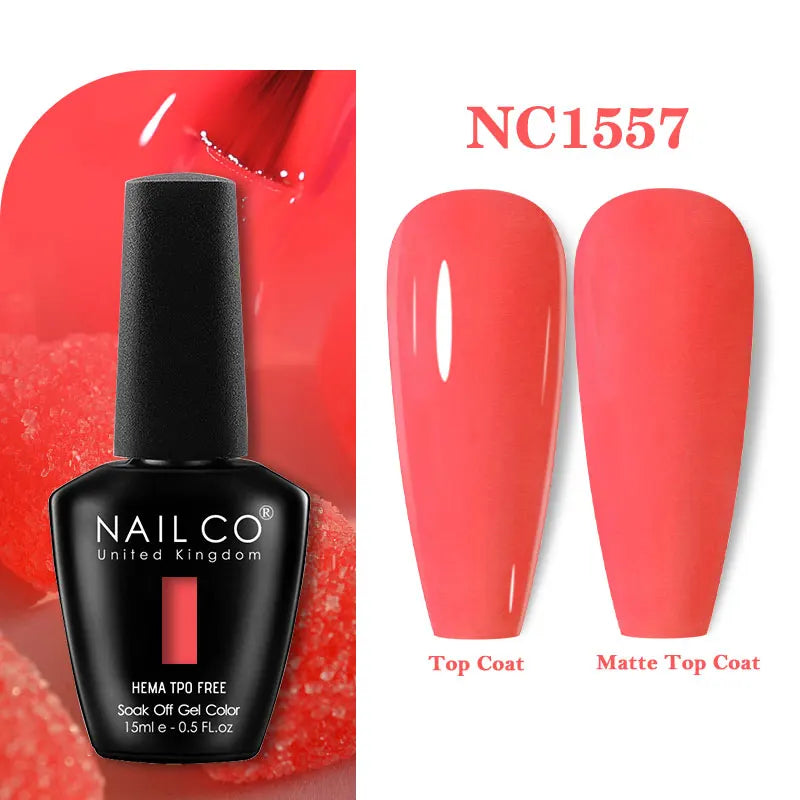 NAILCO 15ml HEMA-free TPO-free Topcoat Basecoat Artistic Design Gel Nail Polish Top Base Coat UV LED Soak Off Gel Nail Polish