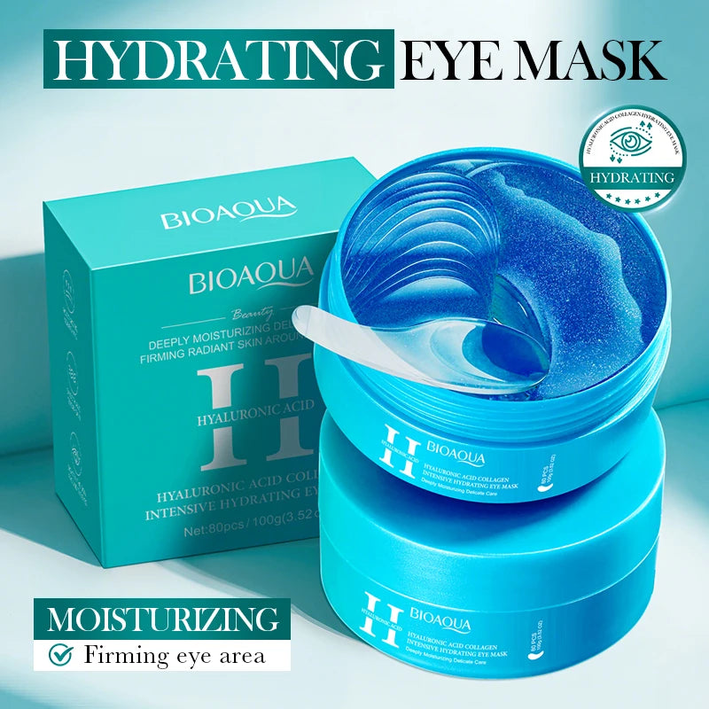 80pcs BIOAQUA Crystal Collagen Eye Mask Anti Dark Circles Anti-Wrinkles Moisturizing Anti-Aging Retinol Eye Patches Skin Care
