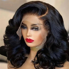 250 Density 100% Human Hair 13x4 Lace Frontal Wigs Bouncy Wave Loose Wave Bob Wig Lace