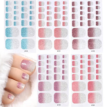 toe nail wraps – glitter self-adhesive full cover nail decals shiny finish