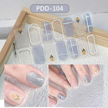 Gel nail stickers 14 strips semi cured floral full cover nail art