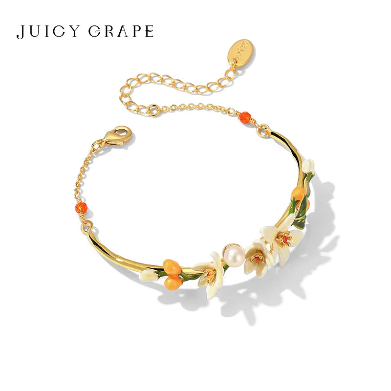 Enamel Flower Bracelet