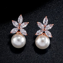 Pearl Flower Stud Earrings